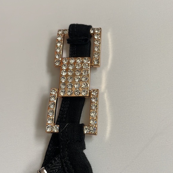 Etcyy New black mini dress with rhinestones New XL - Picture 2 of 12